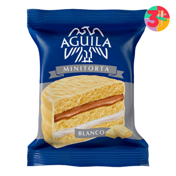 ALFAJOR AGUILA MINITORTA BLANCA X 21 UNIDADES (CAJA)