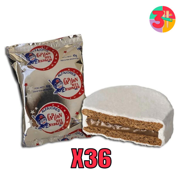 ALFAJOR CAPITAN DEL ESPACIO SIMPLE BLANCO X 36 UN (CAJA)