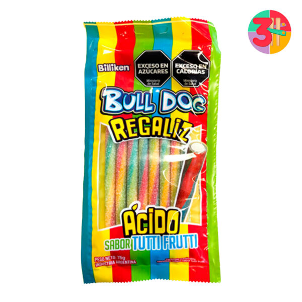 CARAMELO BULLDOG REGALIZ TUTTI FRUTTI 24 UN X 75 GRS (CAJA)
