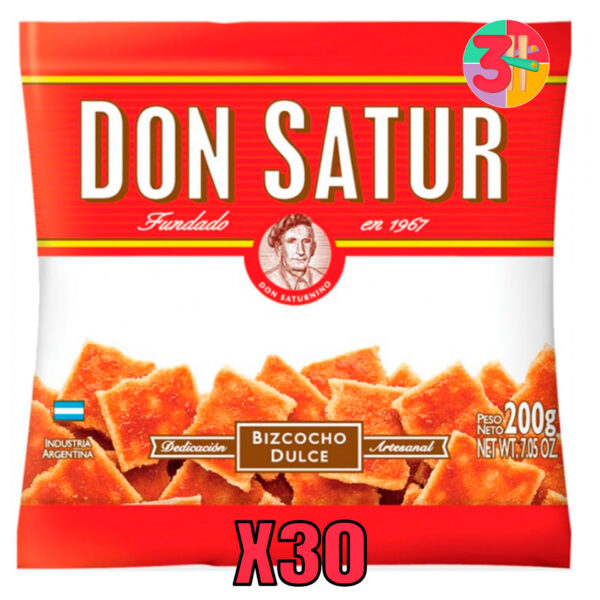 BIZCOCHO DON SATUR DULCE 30 UN X 200 G (CAJA)